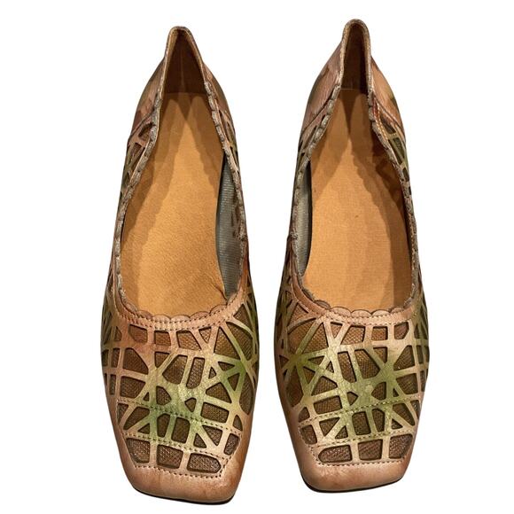 Vintage Womens Shoes 8.5 Leather Artsy Pumps Boho Earthy Goblin Fairy Whimsical - Picture 3 of 8